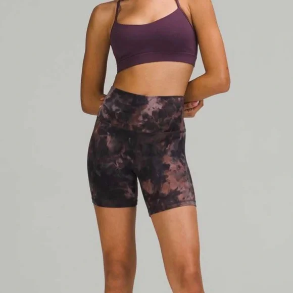 Lululemon Athletica Align Short 6" Diamond Dye Graphite Grey Pink Pastel Size 6 - Picture 2 of 5